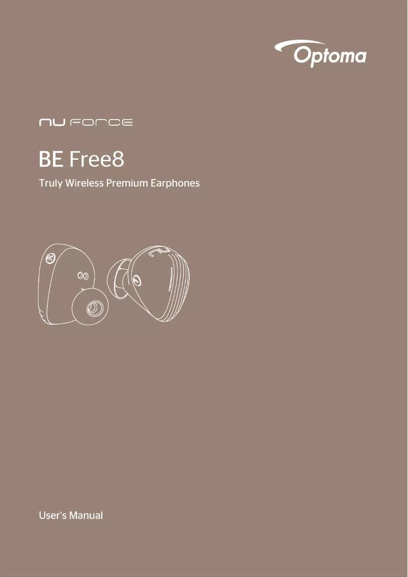 Image de la première page du manuel de l'appareil NuForce BE Free8