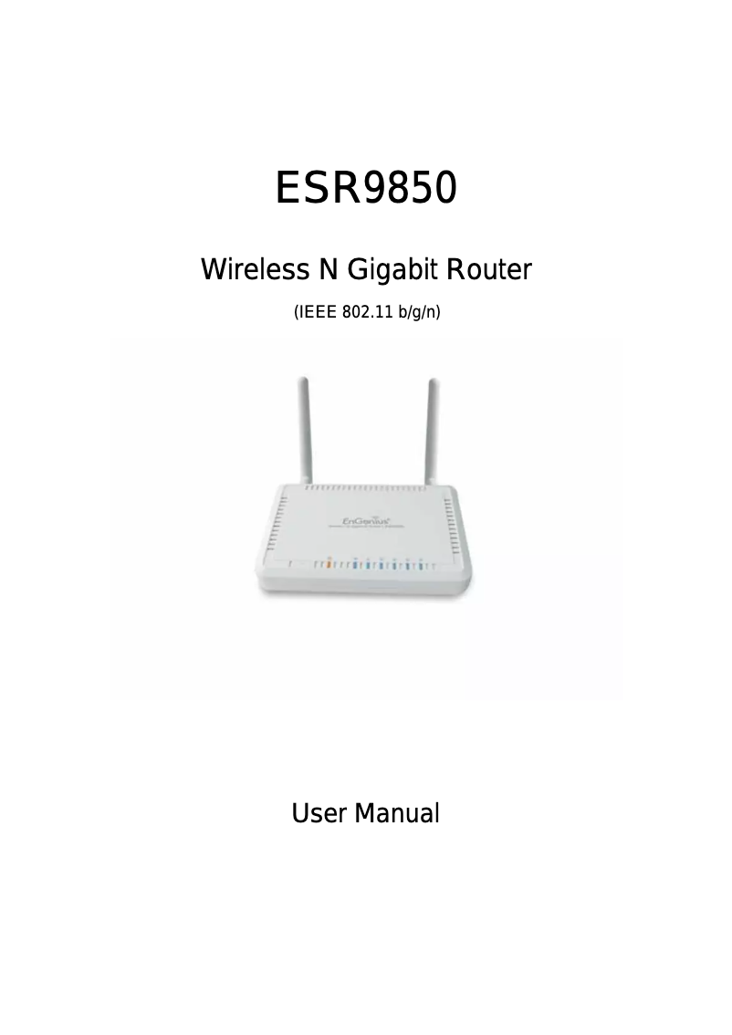 Image de la première page du manuel de l'appareil ESR9850