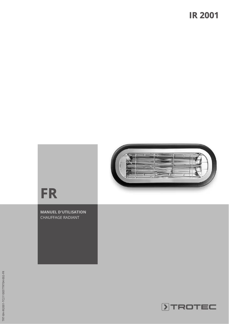 Page 1 de la notice Manuel utilisateur Trotec IR 2001