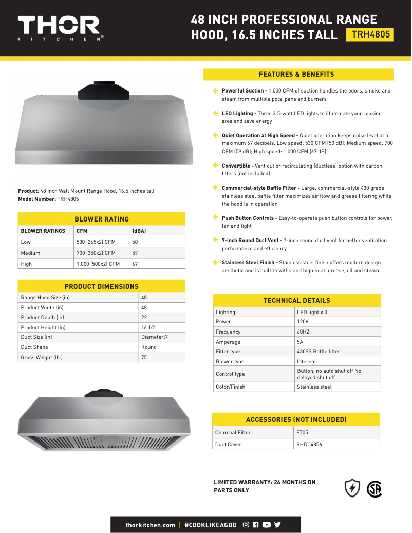 Image de la première page du manuel de l'appareil TRH4805