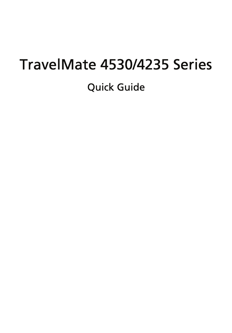 Page n°1 - Manuel utilisateur Acer Travelmate 4530