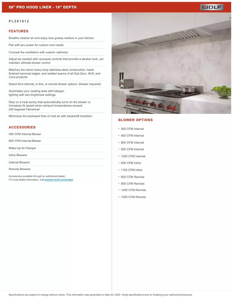 Page 1 de la notice Manuel utilisateur Wolf PL581912