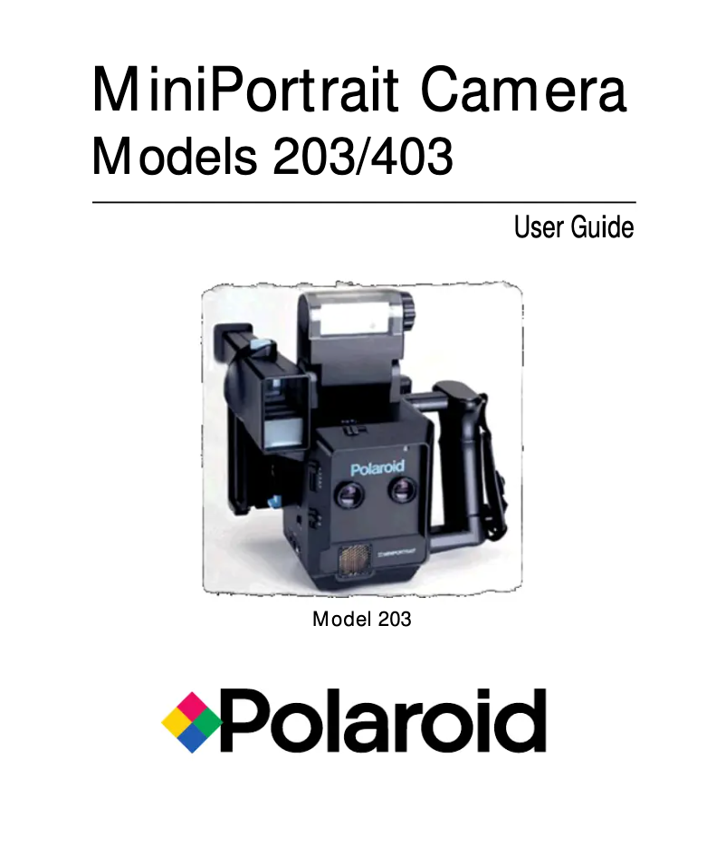 Page 1 de la notice Manuel utilisateur Polaroid MiniPortrait 403