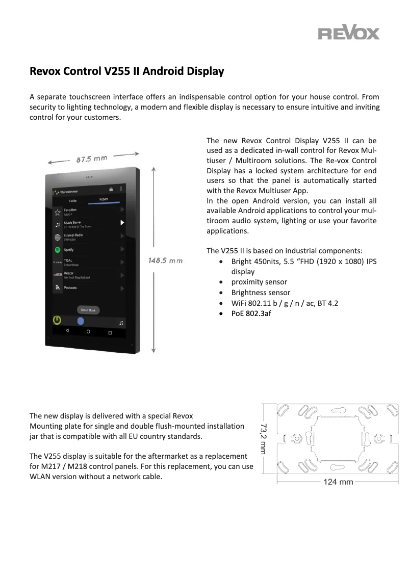 Image de la première page du manuel de l'appareil Control V255