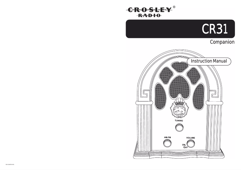 Page n°1 - Manuel utilisateur Crosley Companion CR31