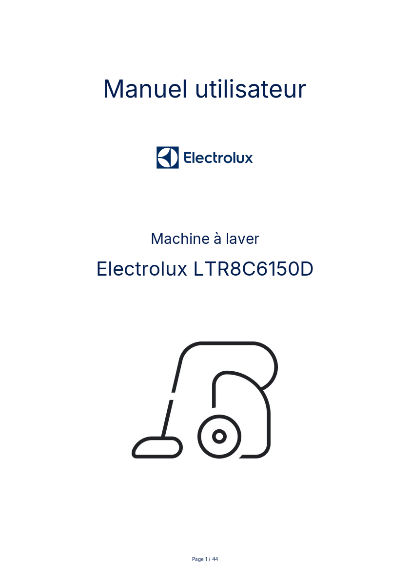 Page n°1 - Manuel utilisateur Electrolux LTR8C6150D