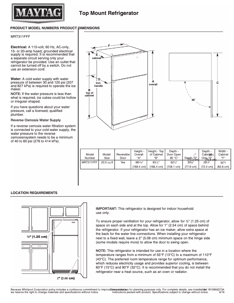 Image de la première page du manuel de l'appareil MRT311FFFBK