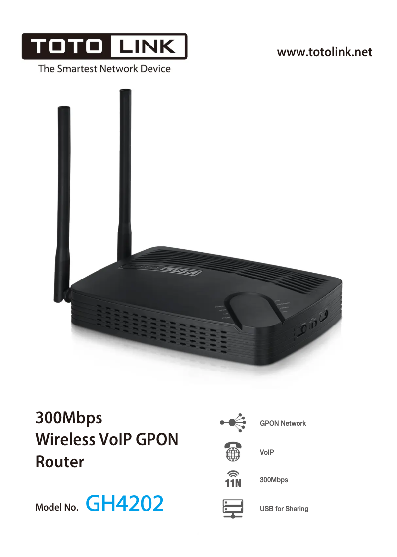 Page 1 de la notice Manuel utilisateur Totolink GH4202