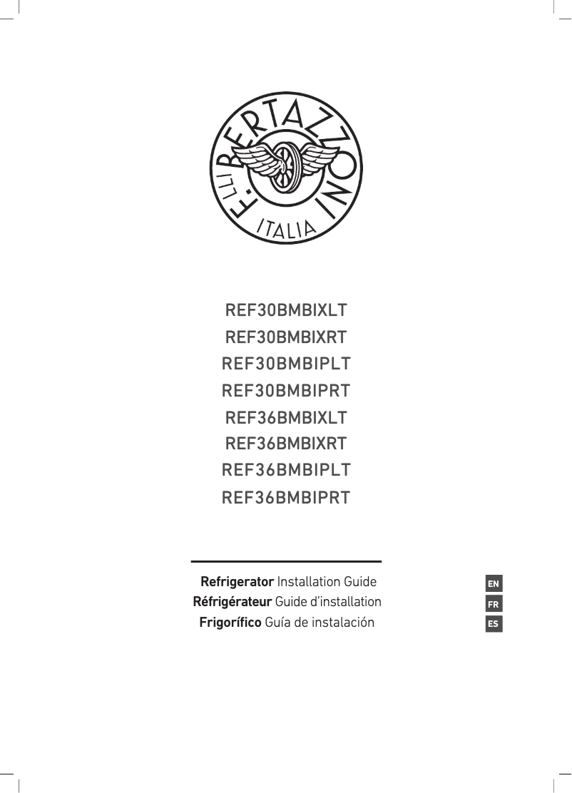 Page 1 de la notice Guide d'installation Bertazzoni REF36BMBIPRT