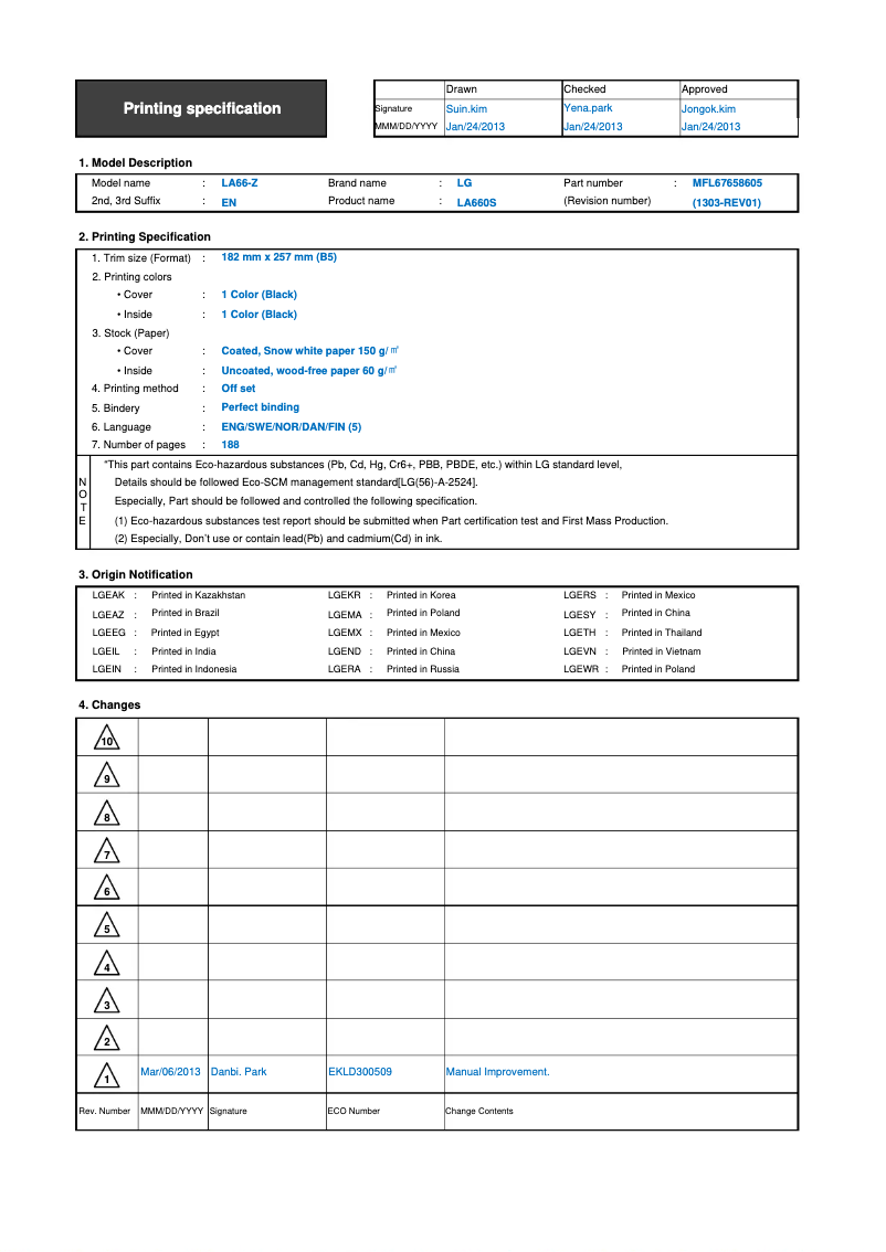 Page n°1 - Manuel utilisateur LG 32LN577V
