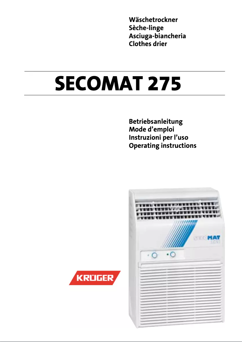 Image de la première page du manuel de l'appareil Secomat 275