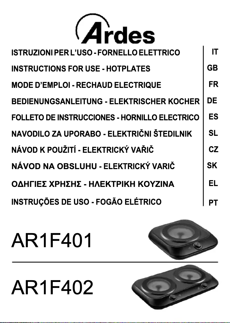 Página 1 del manual Manual de usuario Ardes AR1F402