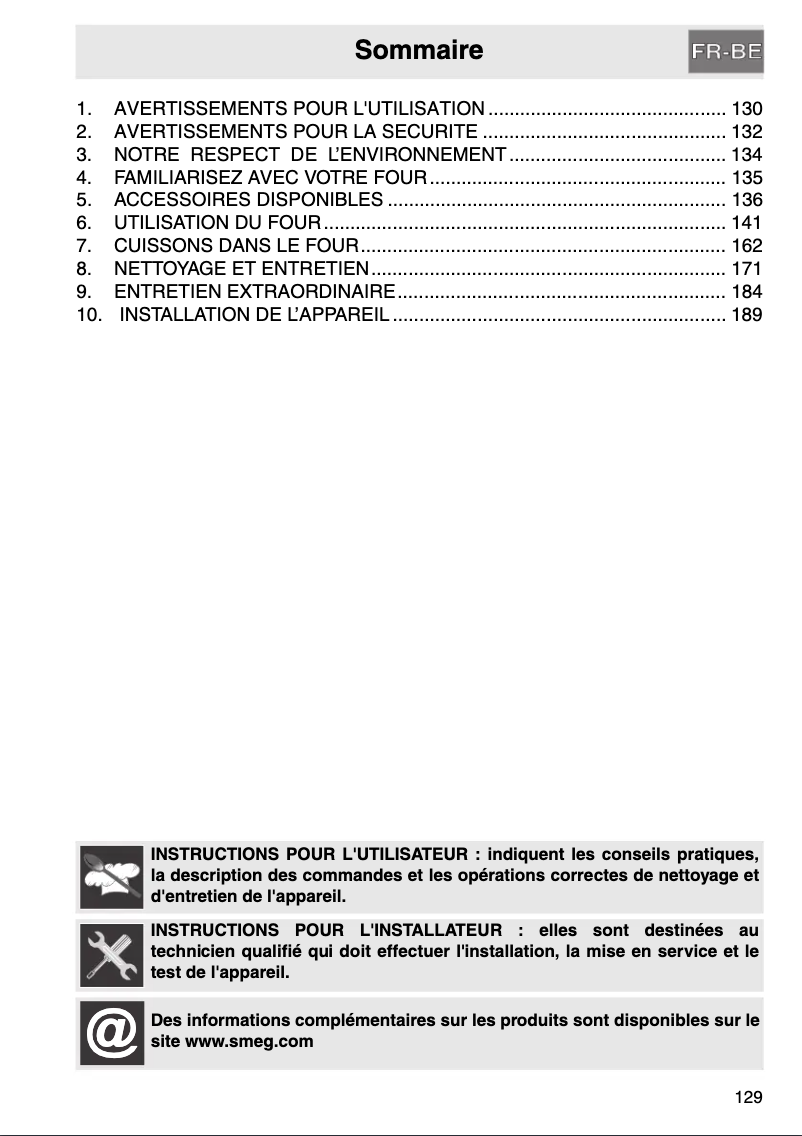 Page 1 de la notice Mode d'emploi Smeg SCP115A