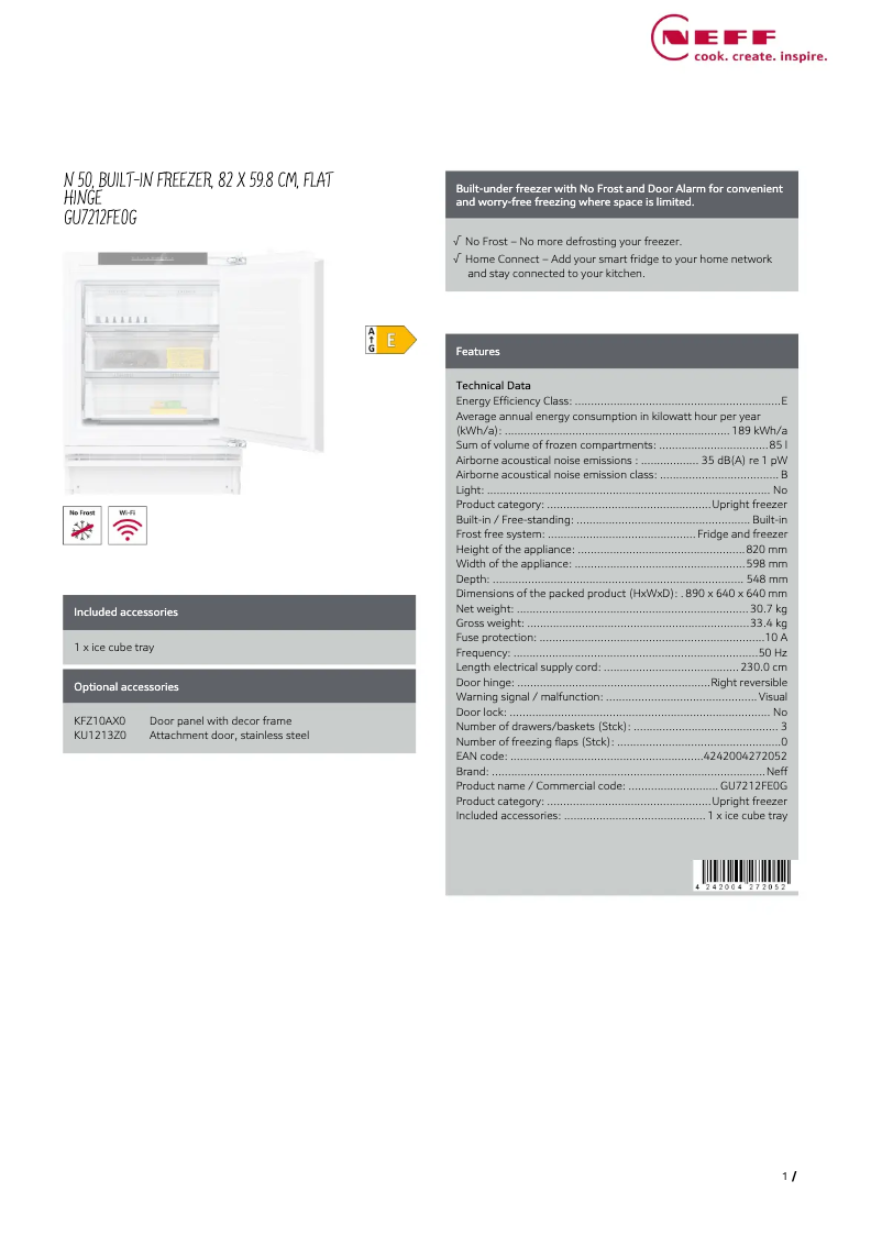 Image de la première page du manuel de l'appareil GU7212FE0G