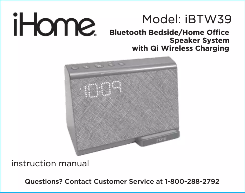 Page n°1 - Manuel utilisateur iHome IBTW39G