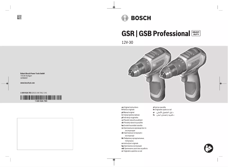 Page n°1 - Manuel utilisateur Bosch GSR 12-30 Professional