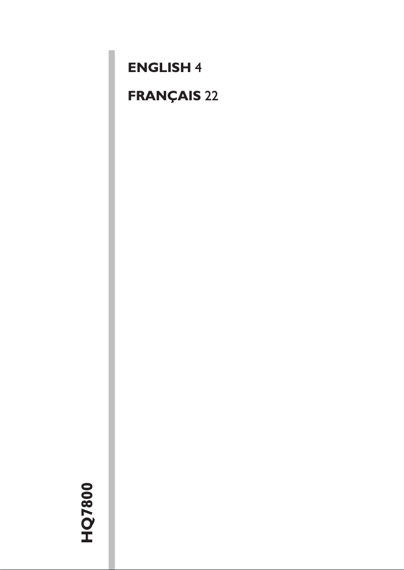 Imagen de la primera página del manual del dispositivo SensoTouch 2D HQ7800