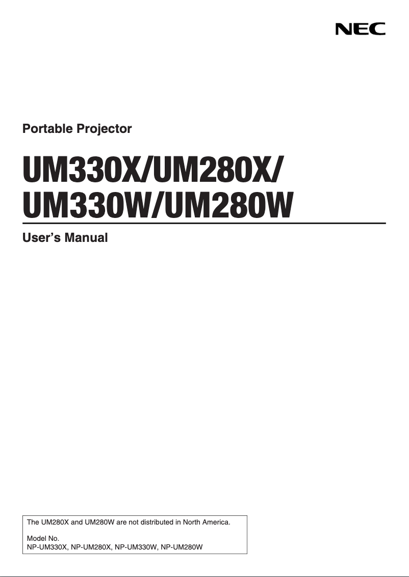Página 1 del manual Manual de usuario NEC NP-UM330WI-WK1