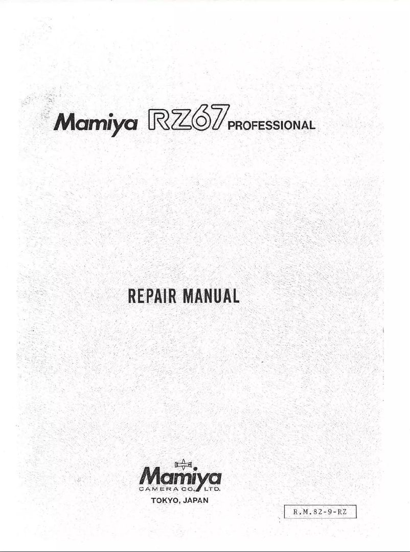 Image de la première page du manuel de l'appareil RZ67 Pro