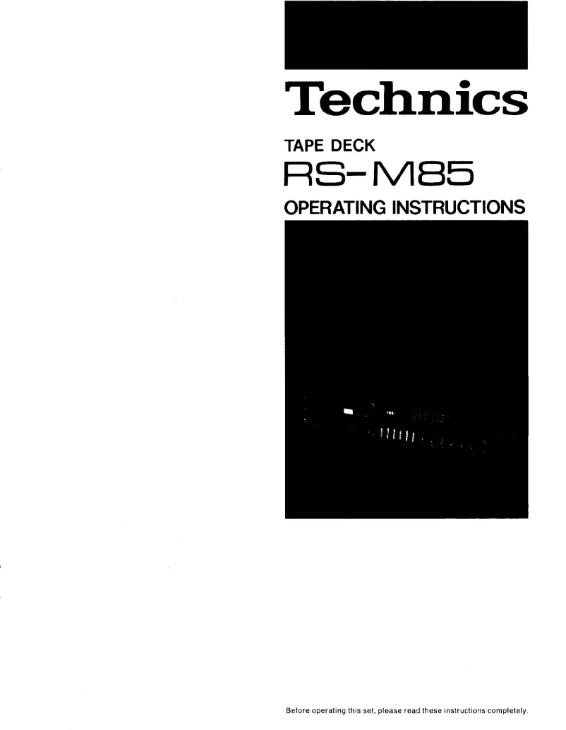 Image de la première page du manuel de l'appareil RS-M85