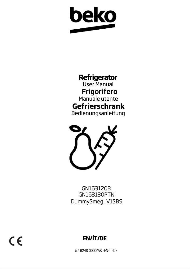 Page 1 de la notice Manuel utilisateur Beko GN163120B