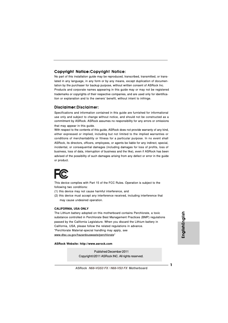 Image de la première page du manuel de l'appareil N68-VGS3 FX