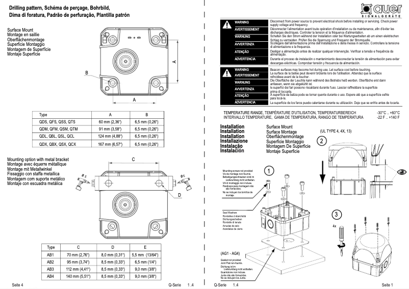 Page 1 de la notice Manuel utilisateur Auer Signal QDM 874266413