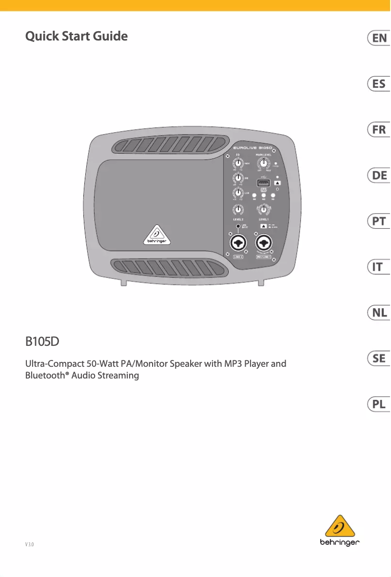 Page n°1 - Manuel utilisateur Behringer Eurolive B105D