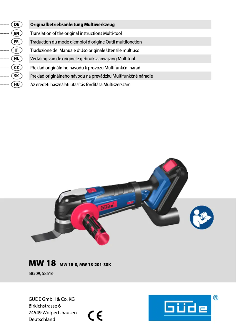 Page n°1 - Manuel utilisateur Güde MW 18-0