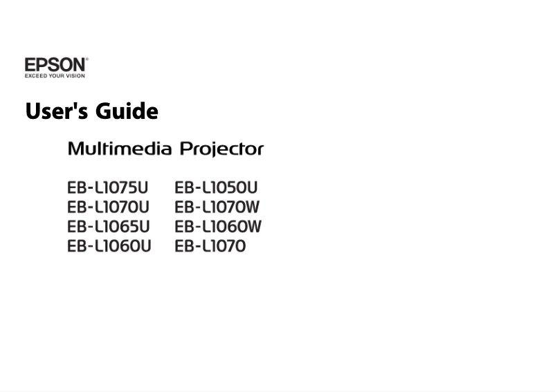 Page 1 de la notice Manuel utilisateur Epson EB-L1065U
