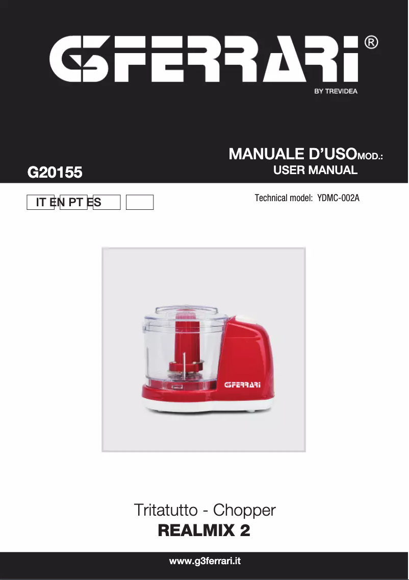 Image de la première page du manuel de l'appareil Realmix 2 G20155