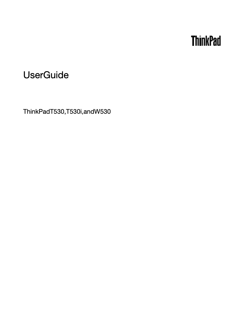 Page n°1 - Manuel utilisateur Lenovo ThinkPad T530