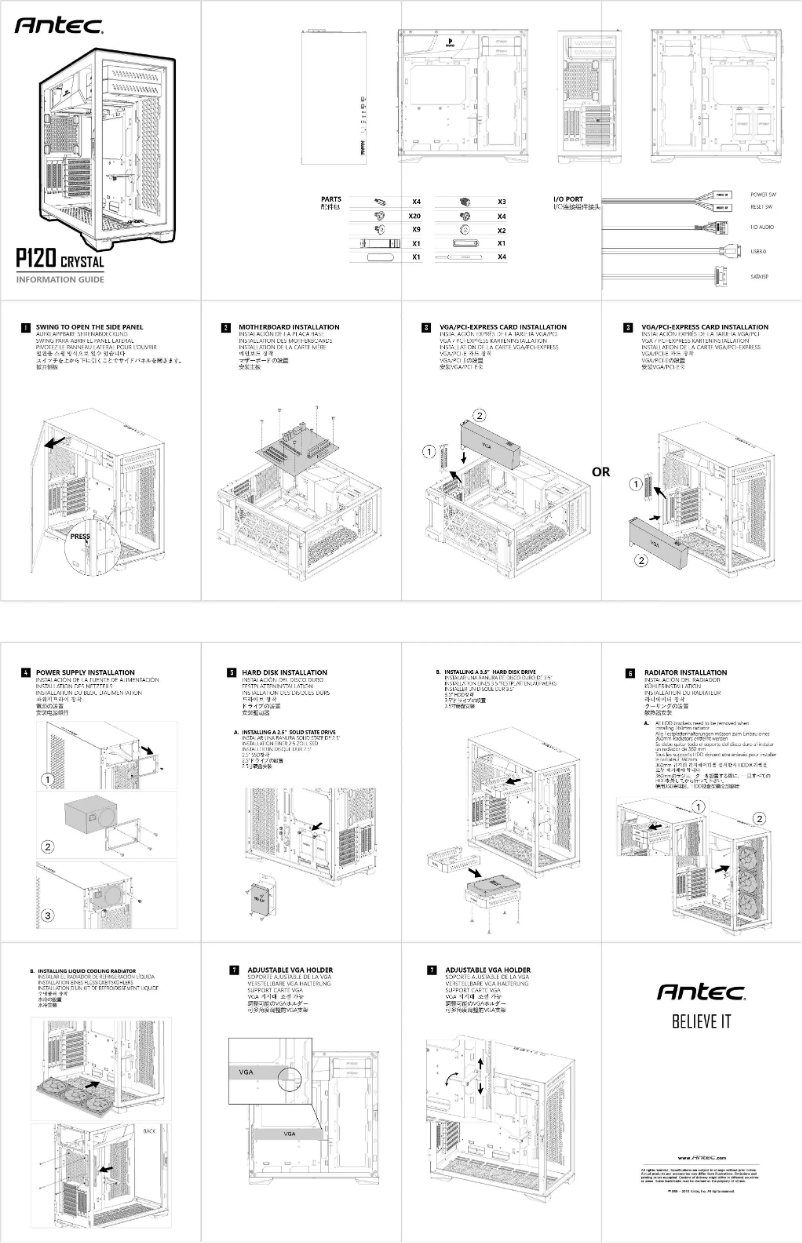 Página 1 del manual Manual de usuario Antec P120 Crystal