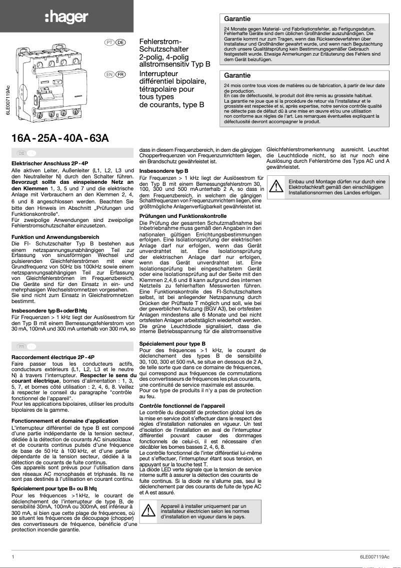 Image de la première page du manuel de l'appareil CFB640D