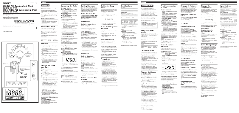 Página 1 del manual Manual de usuario Sony ICF-C793