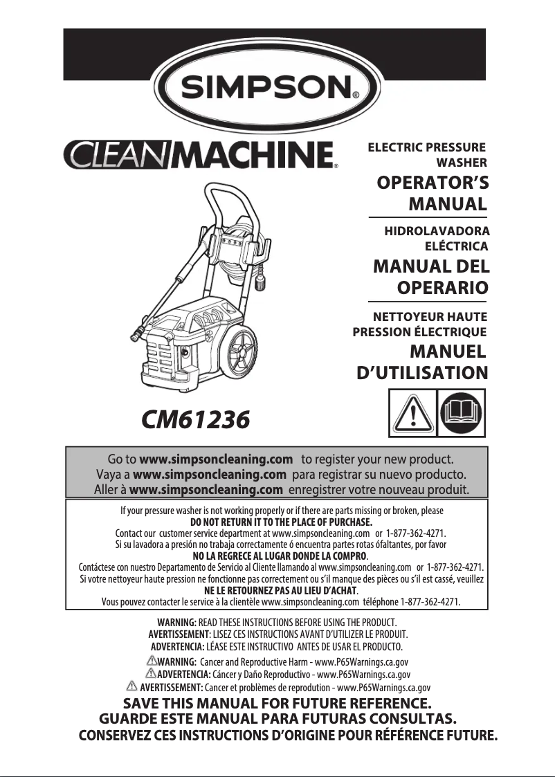 Image de la première page du manuel de l'appareil CM61236