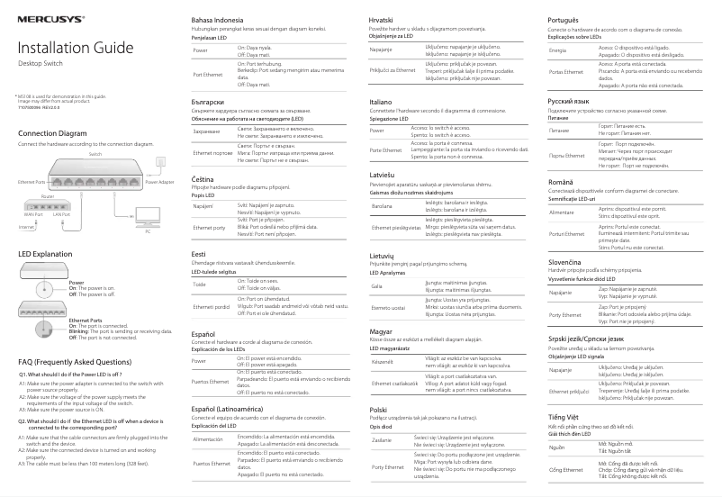 Page 1 de la notice Manuel utilisateur Mercusys MS105G