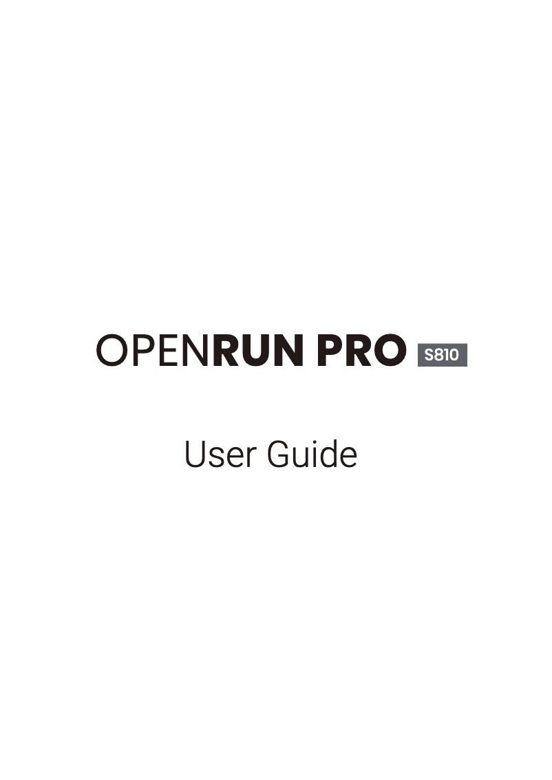 Page n°1 - Manuel utilisateur Shokz OpenRun PRO S810