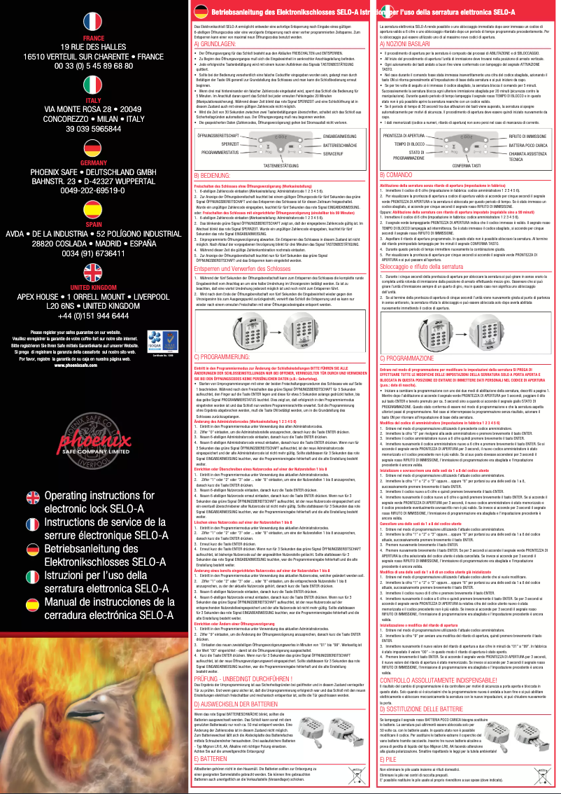 Page 1 de la notice Manuel utilisateur Phoenix HS1091ED