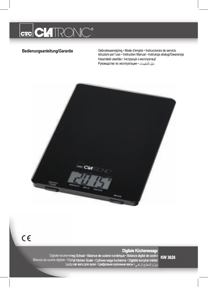 Page 1 de la notice Manuel utilisateur Clatronic KW 3626