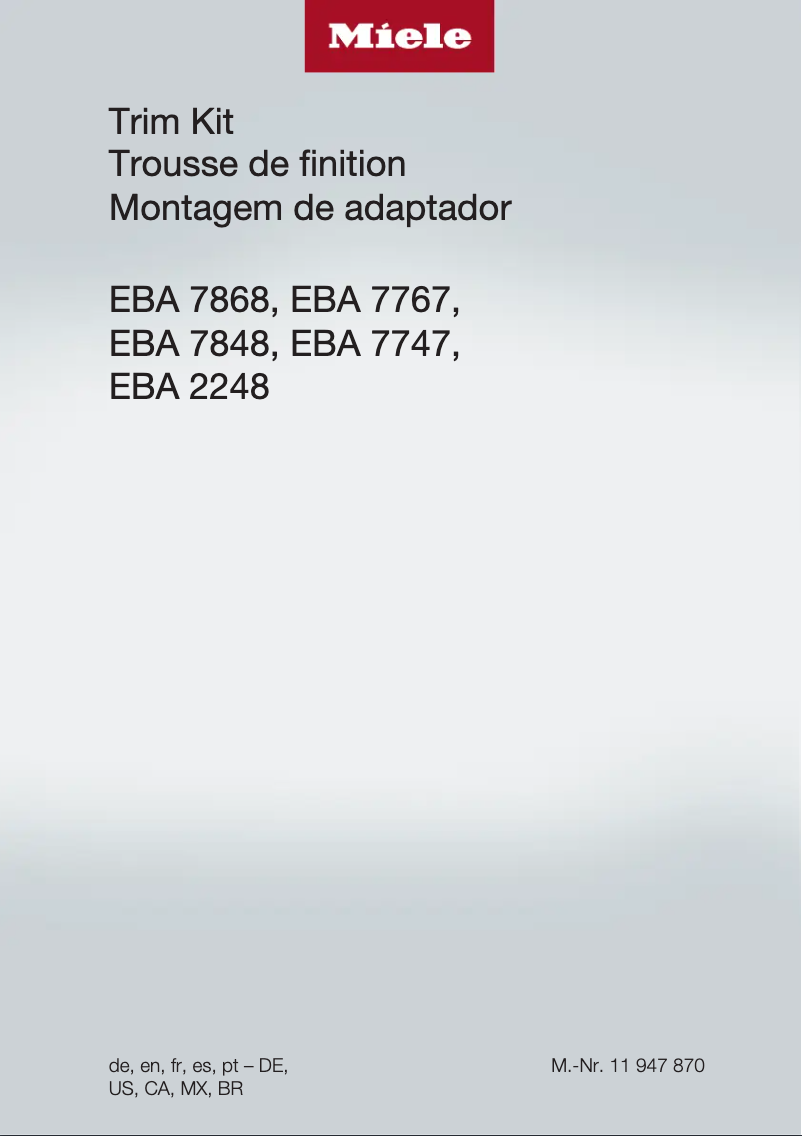 Page n°1 - Manuel utilisateur Miele EBA 7868