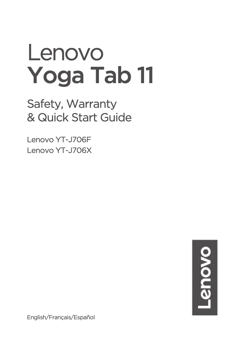 Page n°1 - Manuel utilisateur Lenovo Yoga Tab 11