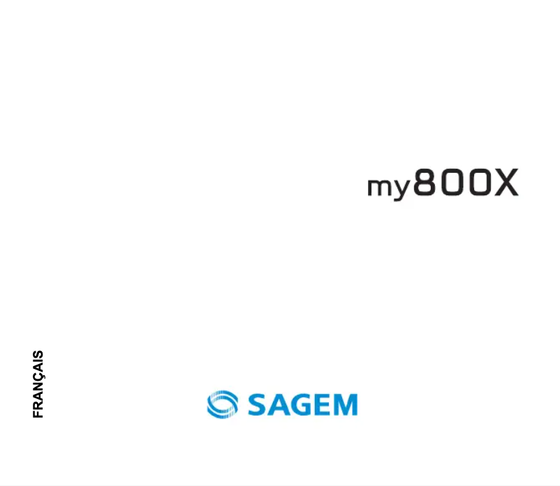 Image de la première page du manuel de l'appareil my800X