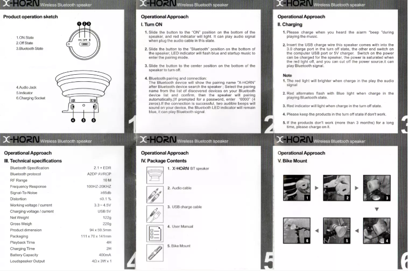 Page n°1 - Manuel utilisateur Syba X-Horn