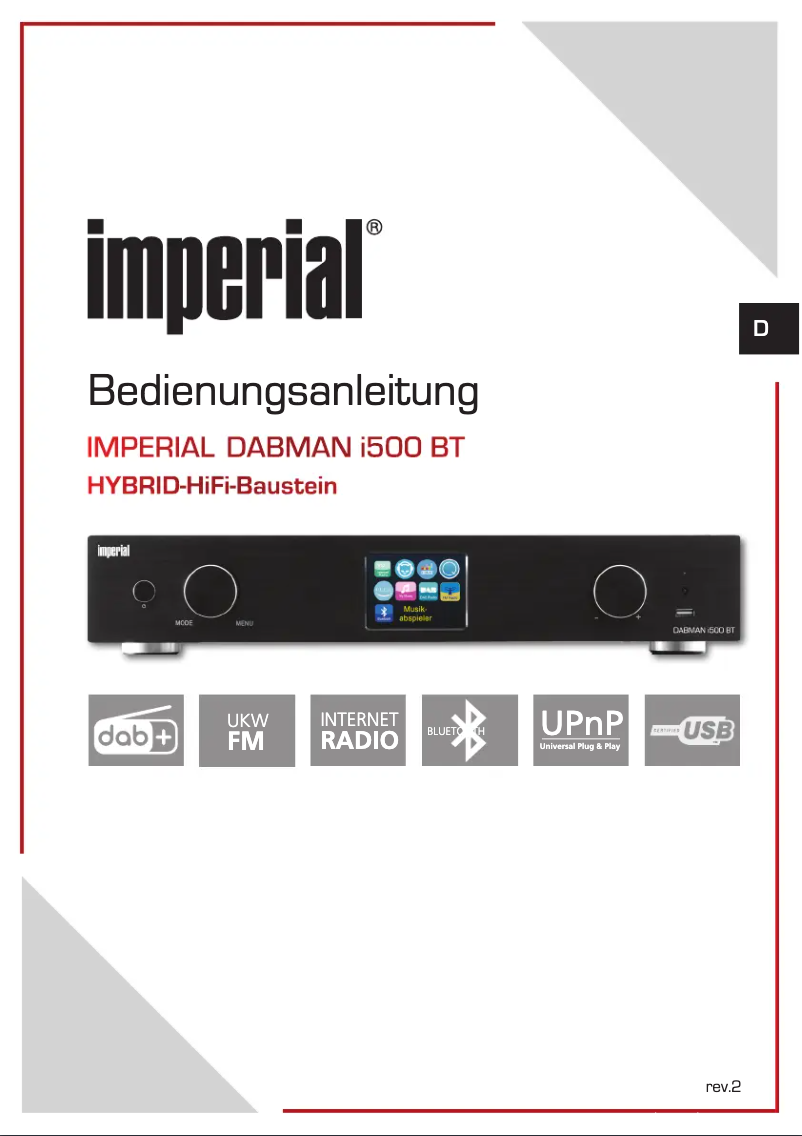 Page 1 de la notice Manuel utilisateur Imperial DABMAN i500 BT