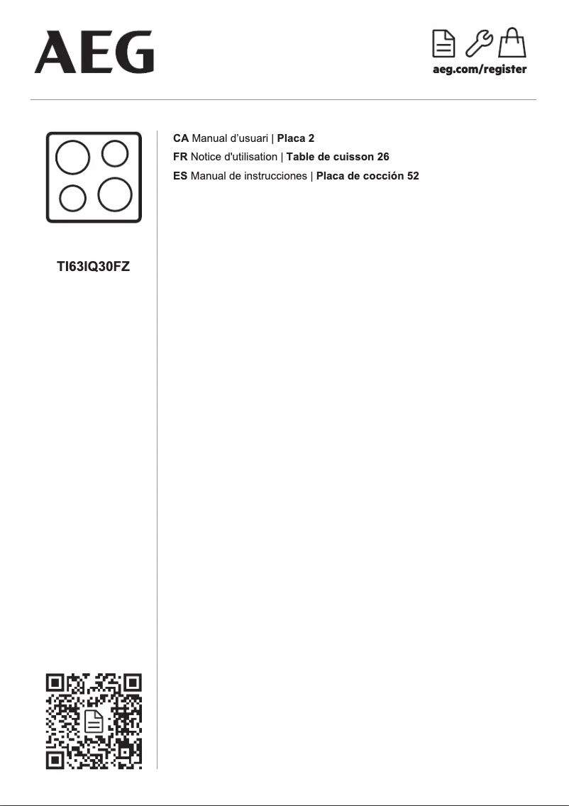 Page n°1 - Manuel utilisateur AEG TI63IQ30FZ