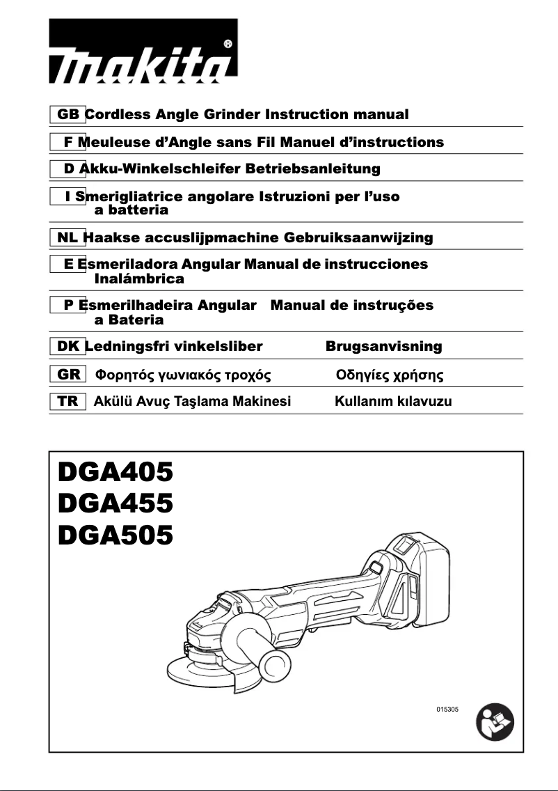Page n°1 - Manuel utilisateur Makita DGA405