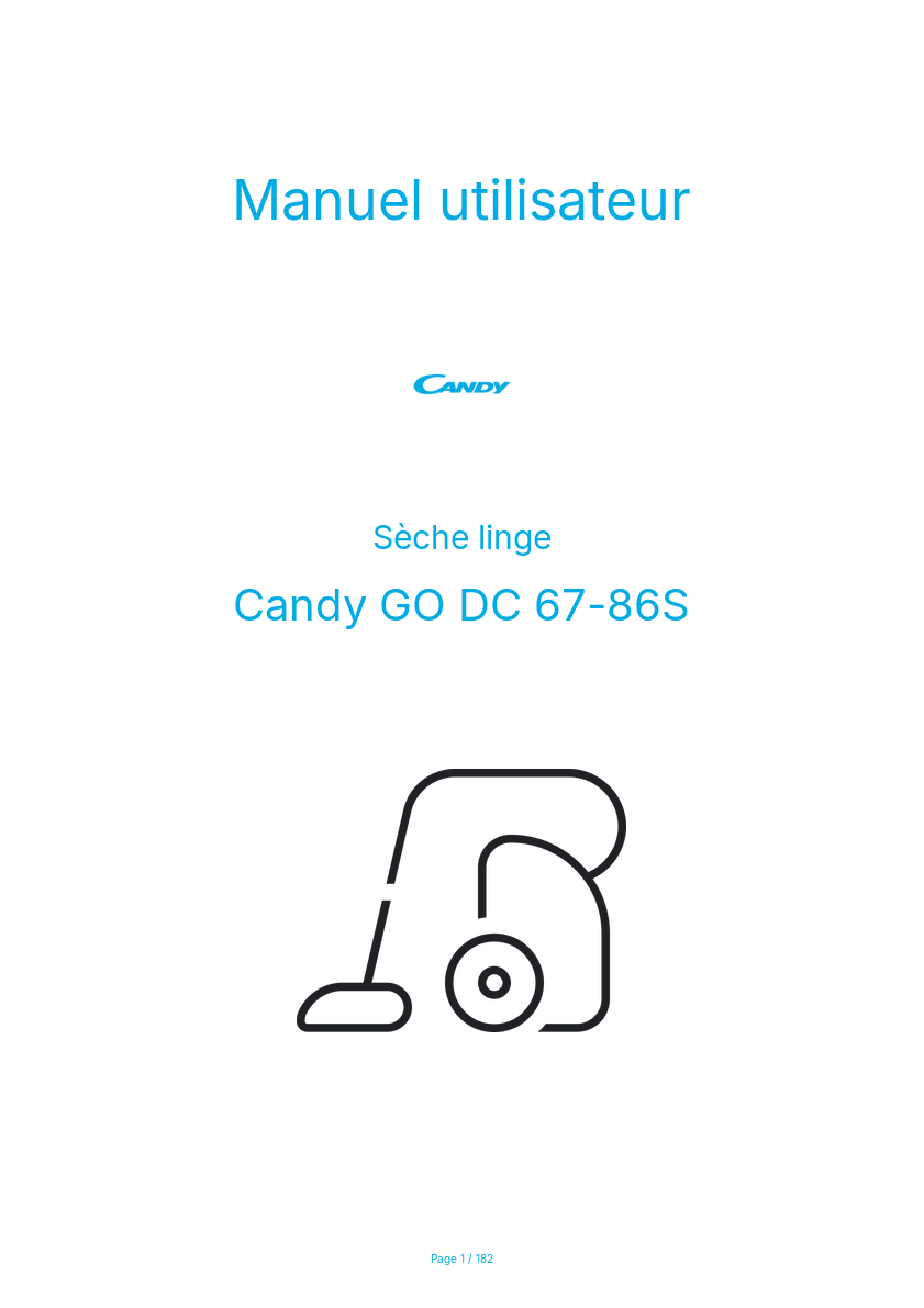 Page n°1 - Manuel utilisateur Candy GO DC 67-86S