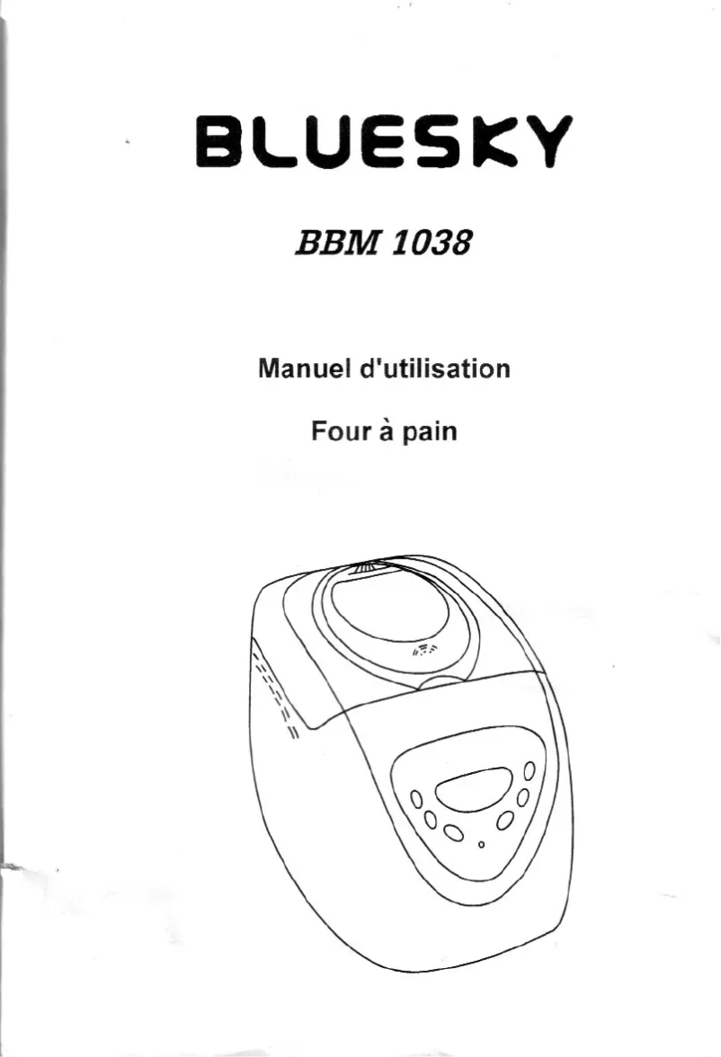 Image de la première page du manuel de l'appareil BBM 1038