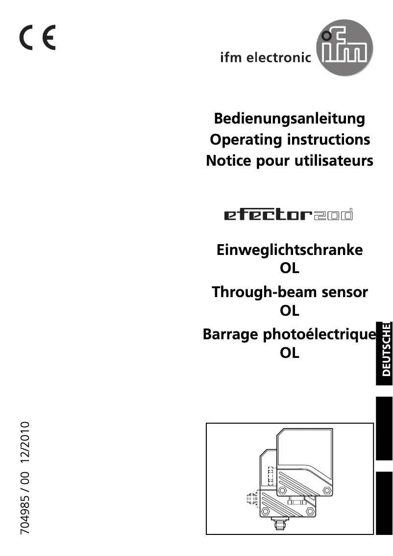Page 1 de la notice Manuel utilisateur IFM OL5014